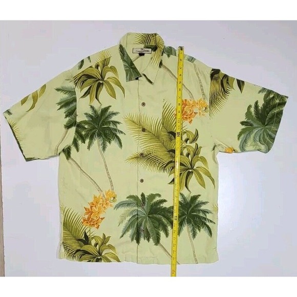 Tommy Bahama Other - Tommy Bahama Hawaiian Shirt Mens Large Button Up Green Floral Tropical All Silk